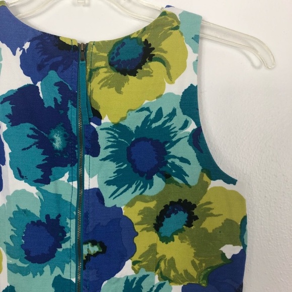 LOFT Blue Tone Floral Print Dress - Picture 3 of 4